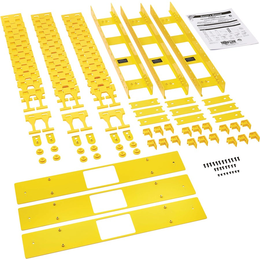 Tripp Lite by Eaton High-Capacity Vertical Cable Manager - Double Finger Duct, Yellow, 6 ft. (1.8 m) SRCABLEVRT3FC