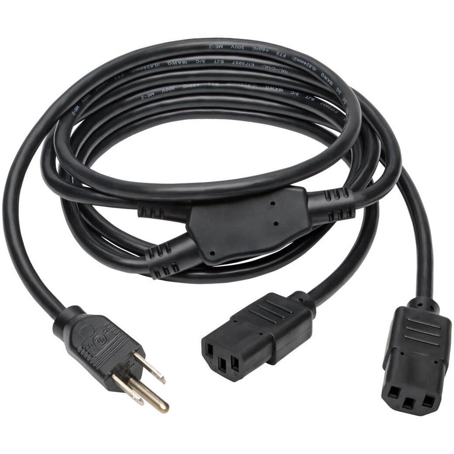 Tripp Lite 6ft Power Cord Y Splitter Cable 5-15P to 2xC13 10A 18AWG 6' P006-006-2