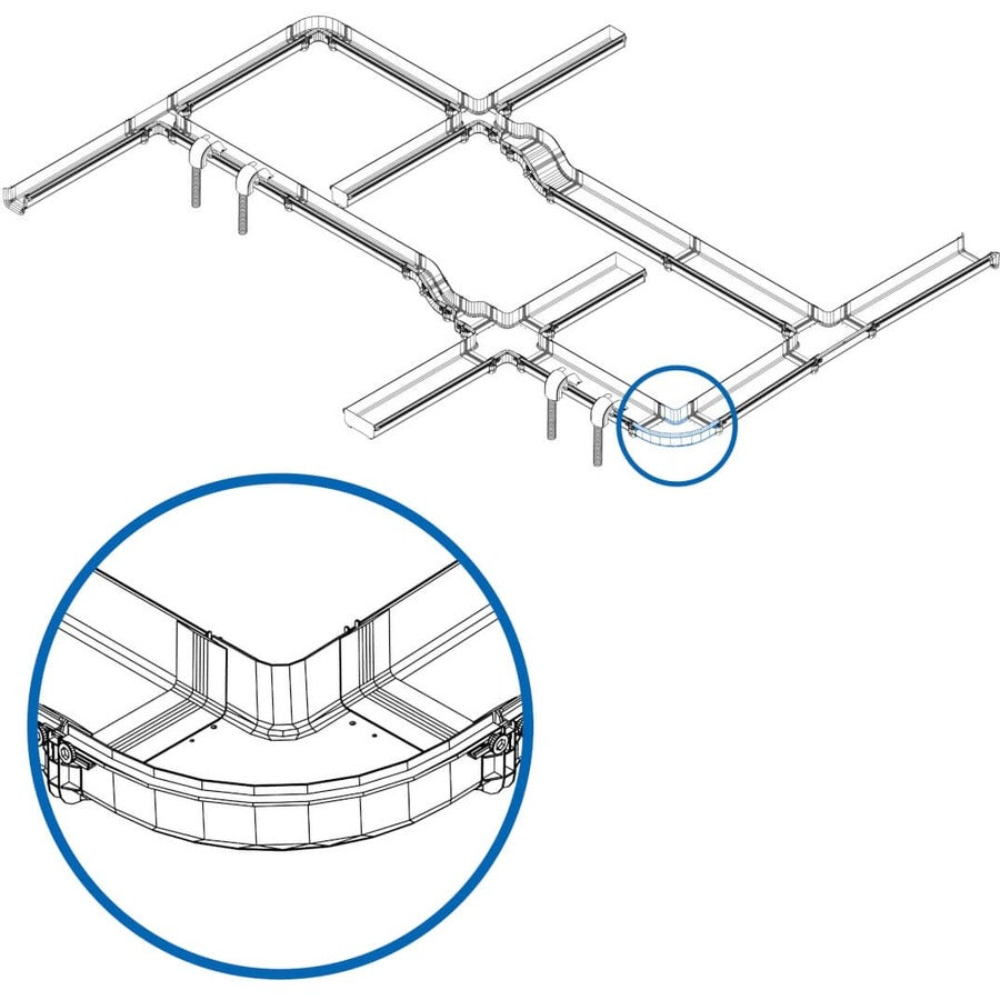 Tripp Lite by Eaton Toolless Horizontal 90-Degree Elbow for Fiber Routing System, 240 mm (10 in) SRFC10ELBOW