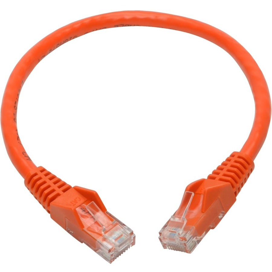 Tripp Lite by Eaton Cat6 Gigabit Snagless Molded UTP Patch Cable (RJ45 M/M), Orange, 1 ft N201-001-OR