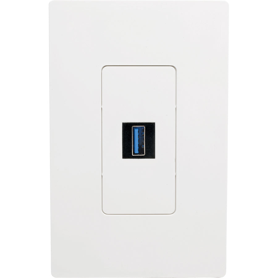 Tripp Lite by Eaton USB 3.0 All-in-One Keystone/Panel Mount Angled Coupler (F/F), Black U325-000-KPA-BK