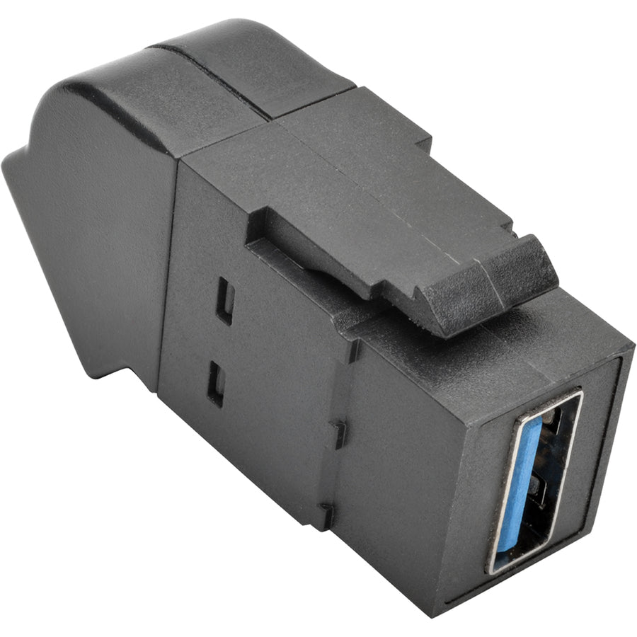 Tripp Lite by Eaton USB 3.0 All-in-One Keystone/Panel Mount Angled Coupler (F/F), Black U325-000-KPA-BK