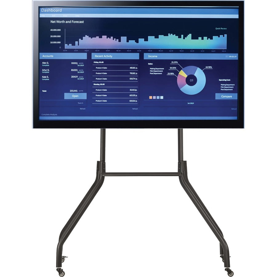 Tripp Lite by Eaton Chariot TV roulant pour écrans de 55" à 85", pieds larges, roulettes verrouillables DMCS5585WL