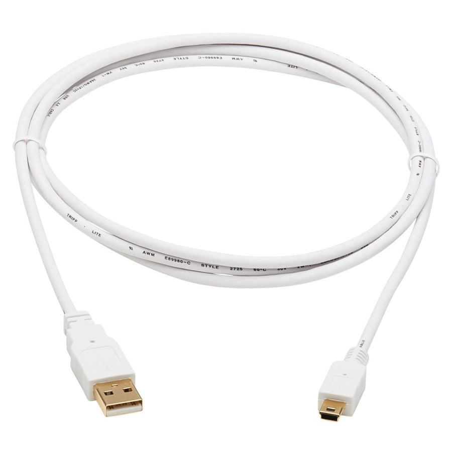 Tripp Lite Safe-IT USB-A to USB Mini-B Antibacterial Cable (M/M), USB 2.0, White, 6 ft. U030AB-006-WH