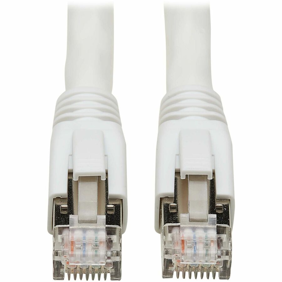 Câble Ethernet Tripp Lite by Eaton Cat8 40G SSTP sans accroc (RJ45 M/M), PoE, blanc, 1 pi (0,3 m) N272-F01-WH