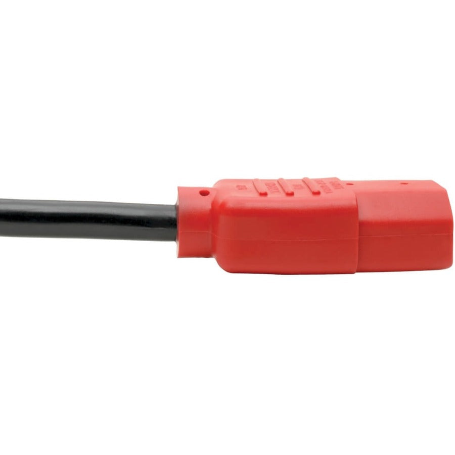 Tripp Lite 4ft Computer Power Cord Extension Cable C14 to C13 Red 10A 18AWG 4' P004-004-RD