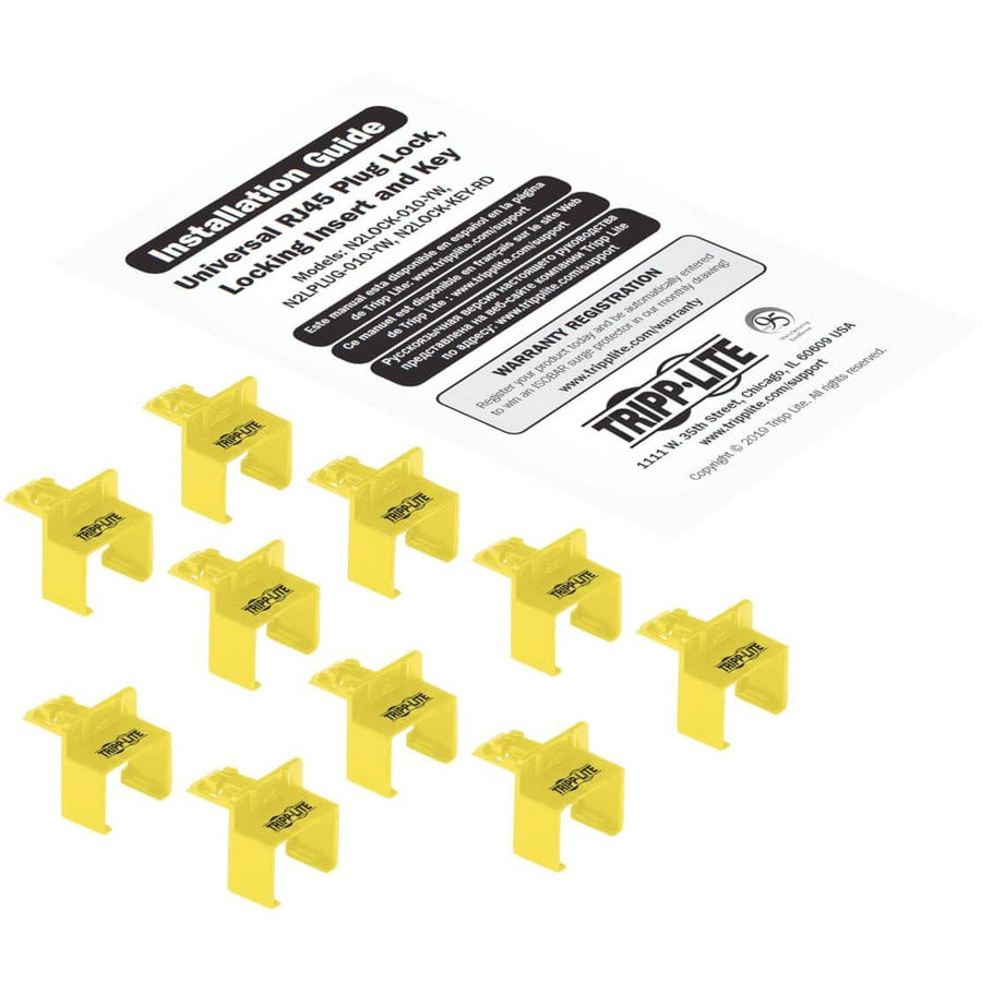 Tripp Lite by Eaton Inserts de verrouillage universels RJ45, jaune, paquet de 10 N2LPLUG-010-YW