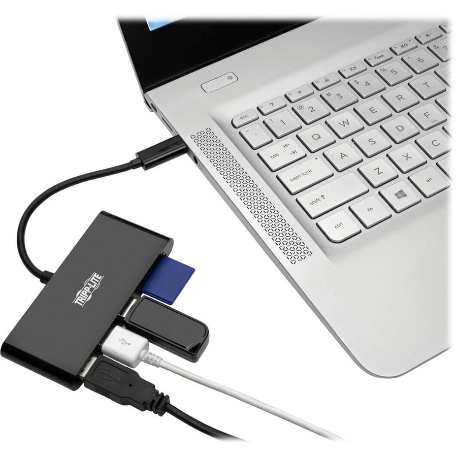 Tripp Lite by Eaton U460-003-3AMB USB 3.1 Gen 1 USB-C Portable Hub/Adapter, Black U460-003-3AMB