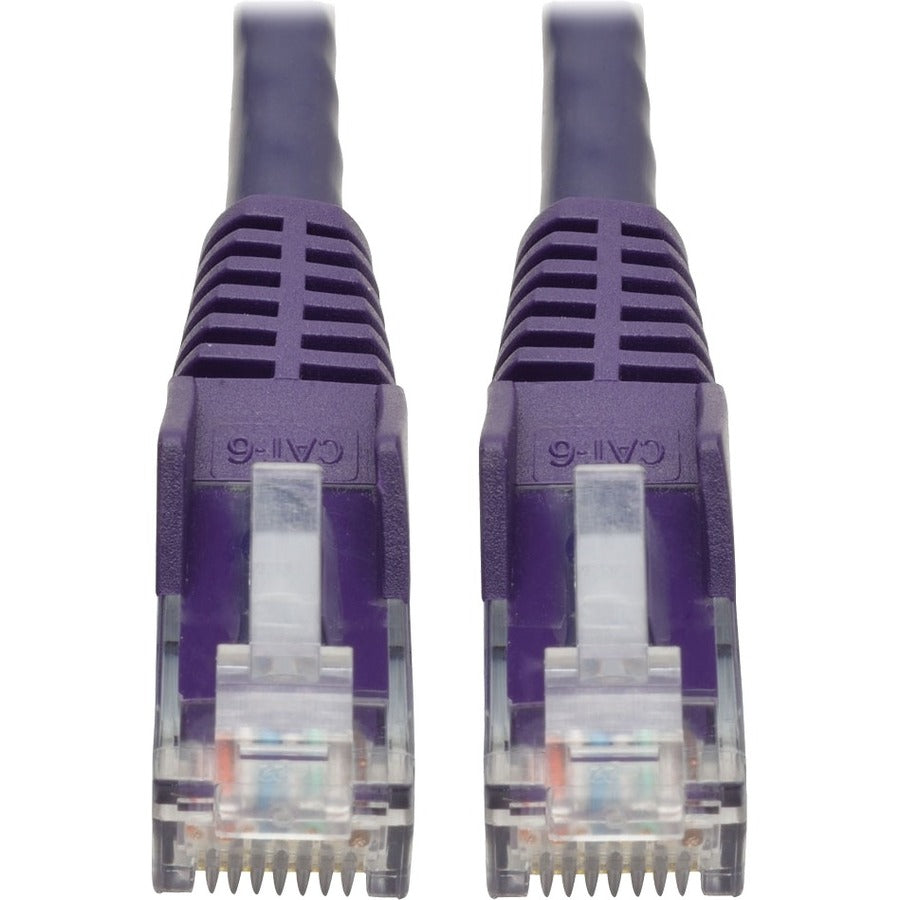 Tripp Lite by Eaton Cat6 Gigabit Snagless Molded UTP Patch Cable (RJ45 M/M), Purple, 2 ft N201-002-PU