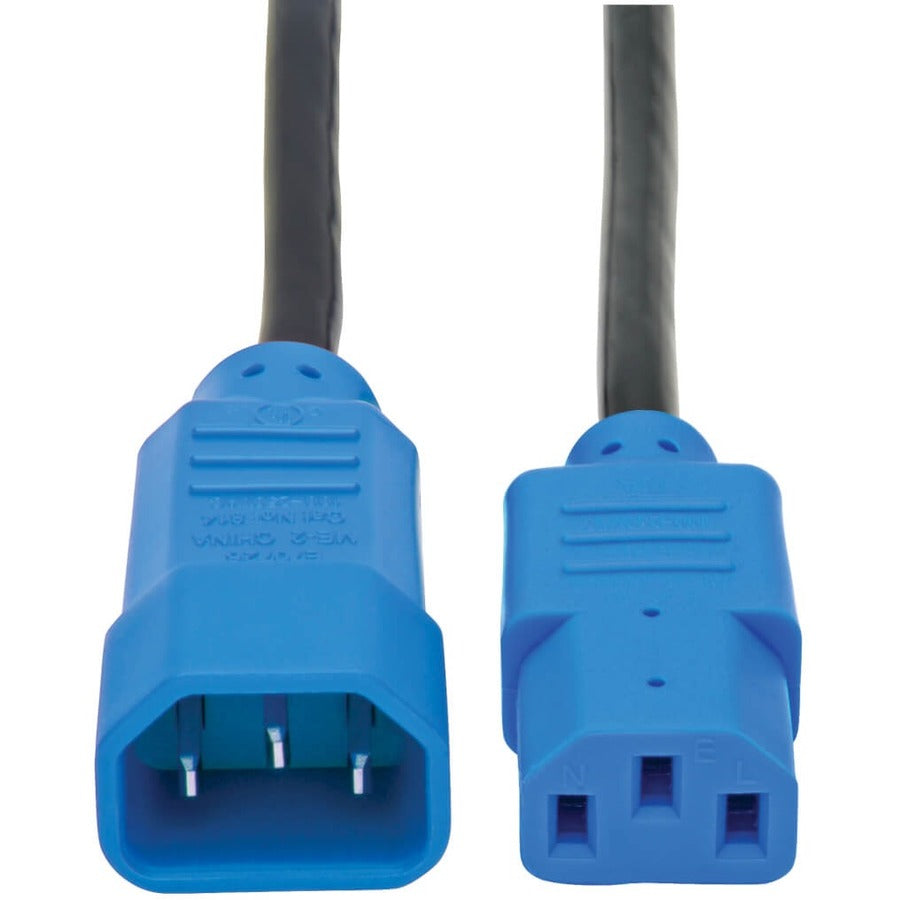 Tripp Lite 4ft Computer Power Cord Extension Cable C14 to C13 Blue 10A 18AWG 4' P004-004-BL