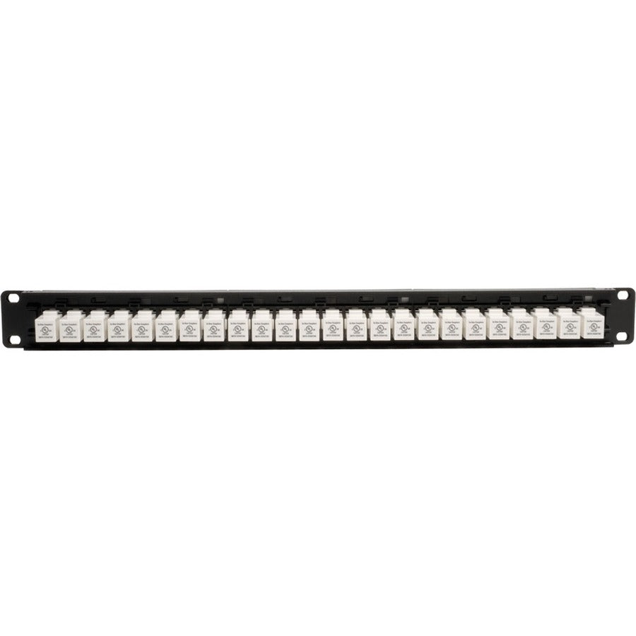 Tripp Lite 24-Port Cat6 Cat5e Patch Panel Low Profile Feed Through Rackmount RJ45 1U TAA N250-024-LP