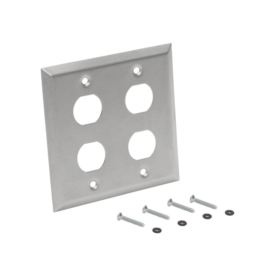 Tripp Lite by Eaton N206-FP04-IND RJ45 Bulkhead Wall Plate, 4 Cutouts, Industrial, Metal N206-FP04-IND