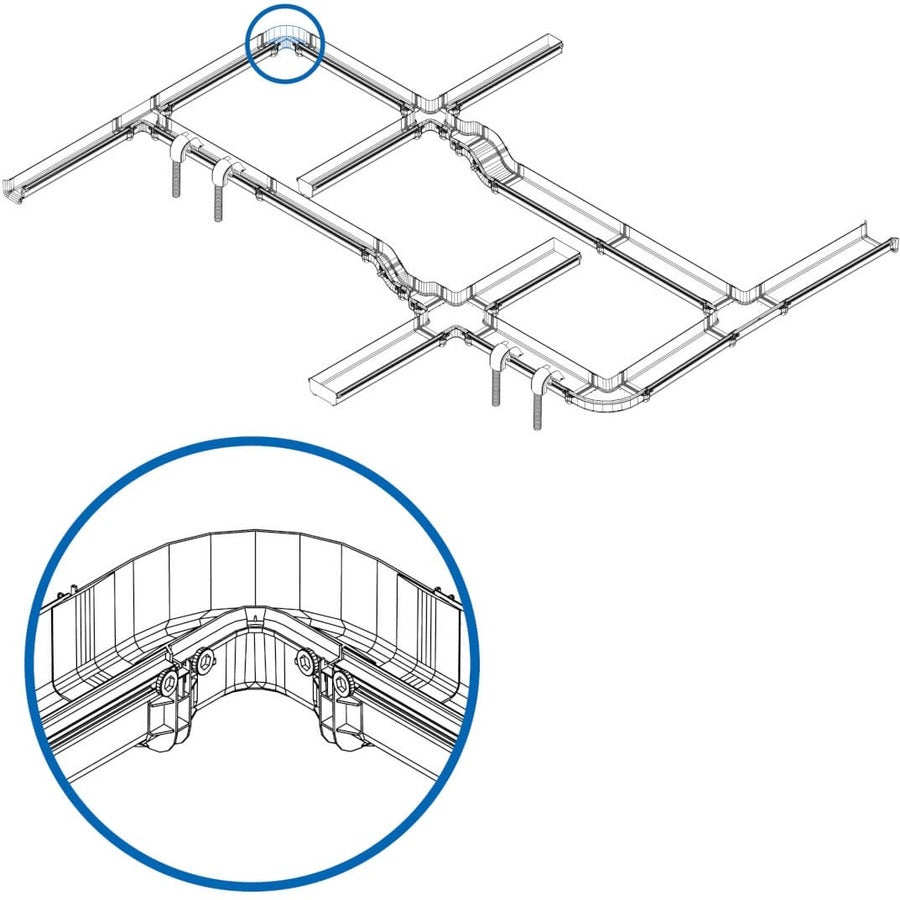 Tripp Lite by Eaton Coude horizontal à 90 degrés sans outil pour système de routage de fibre, 120 mm (5 po) SRFC5ELBOW