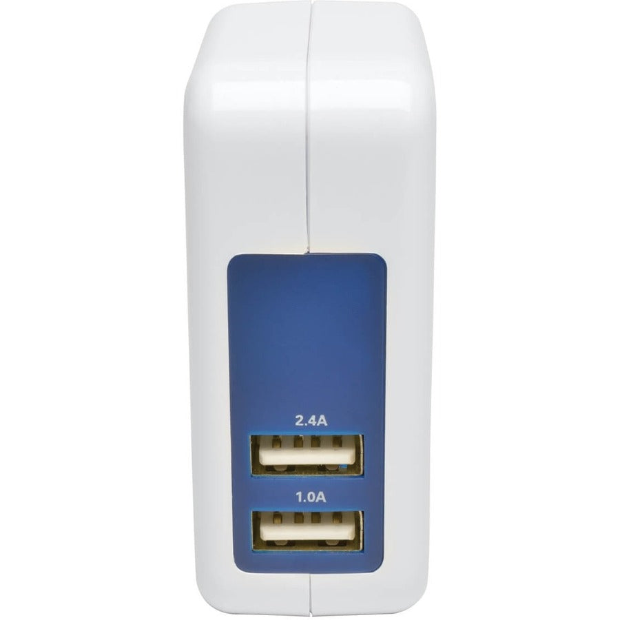 Tripp Lite by Eaton 2-Port USB Wall/Travel Charger, 5V, 1.0/2.4A U280-002-W12