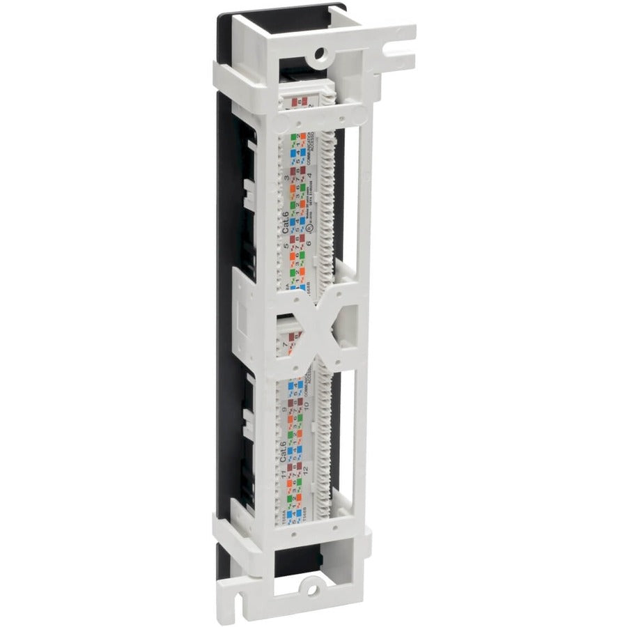 Tripp Lite by Eaton N250-P12 12-Port Wall-Mount Cat6 Patch Panel - PoE+ Compliant N250-P12