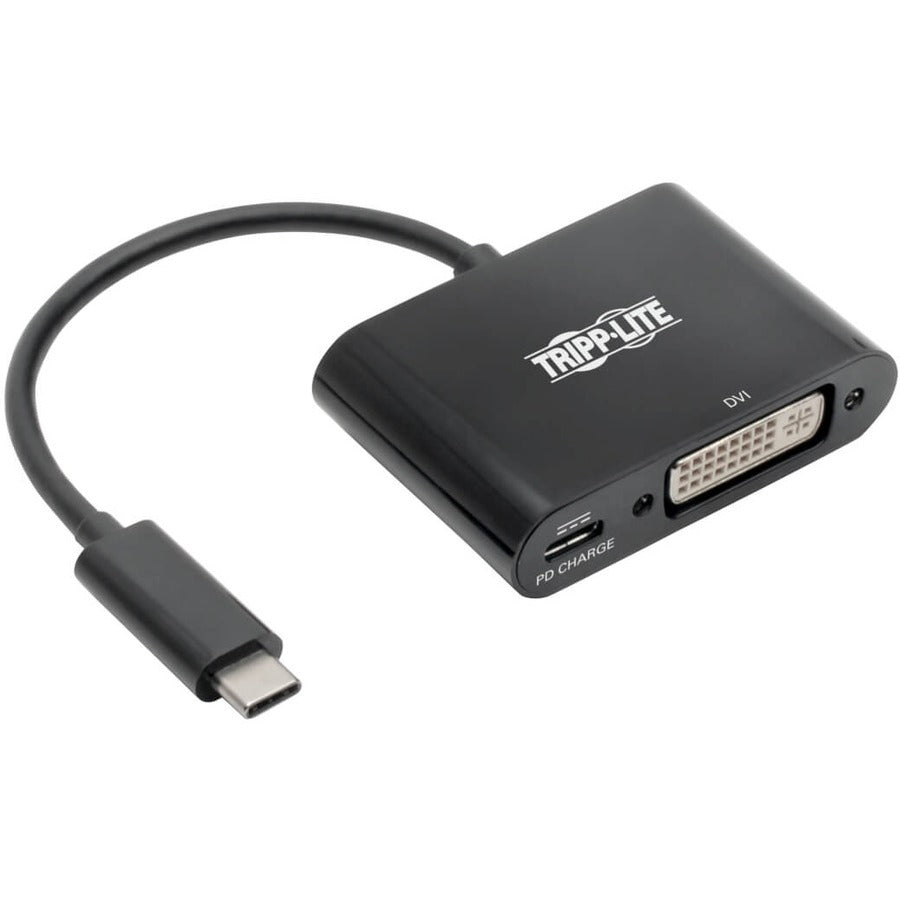 Adaptateur Tripp Lite by Eaton USB-C vers DVI avec chargement PD - USB 3.1, Thunderbolt 3, 1080p, noir U444-06N-DB-C