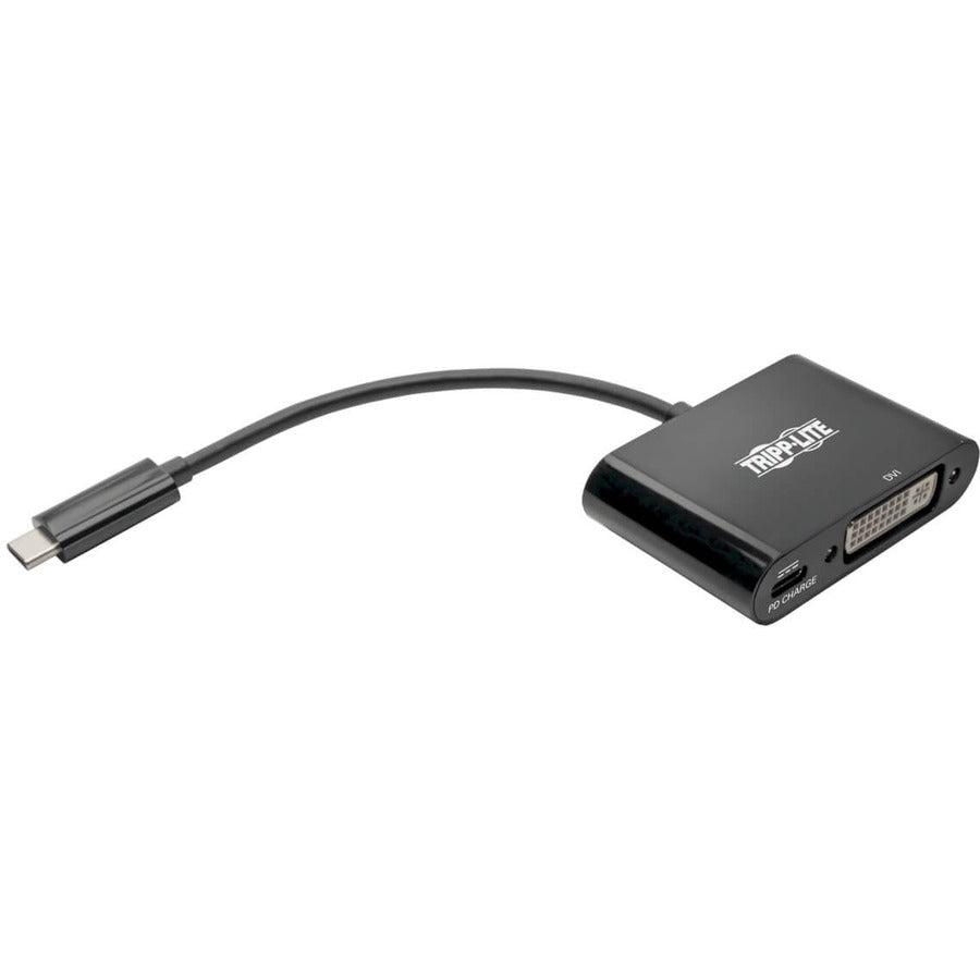 Tripp Lite by Eaton USB-C to DVI Adapter w/PD Charging - USB 3.1, Thunderbolt 3, 1080p, Black U444-06N-DB-C