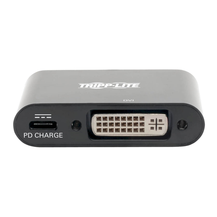 Tripp Lite by Eaton USB-C to DVI Adapter w/PD Charging - USB 3.1, Thunderbolt 3, 1080p, Black U444-06N-DB-C