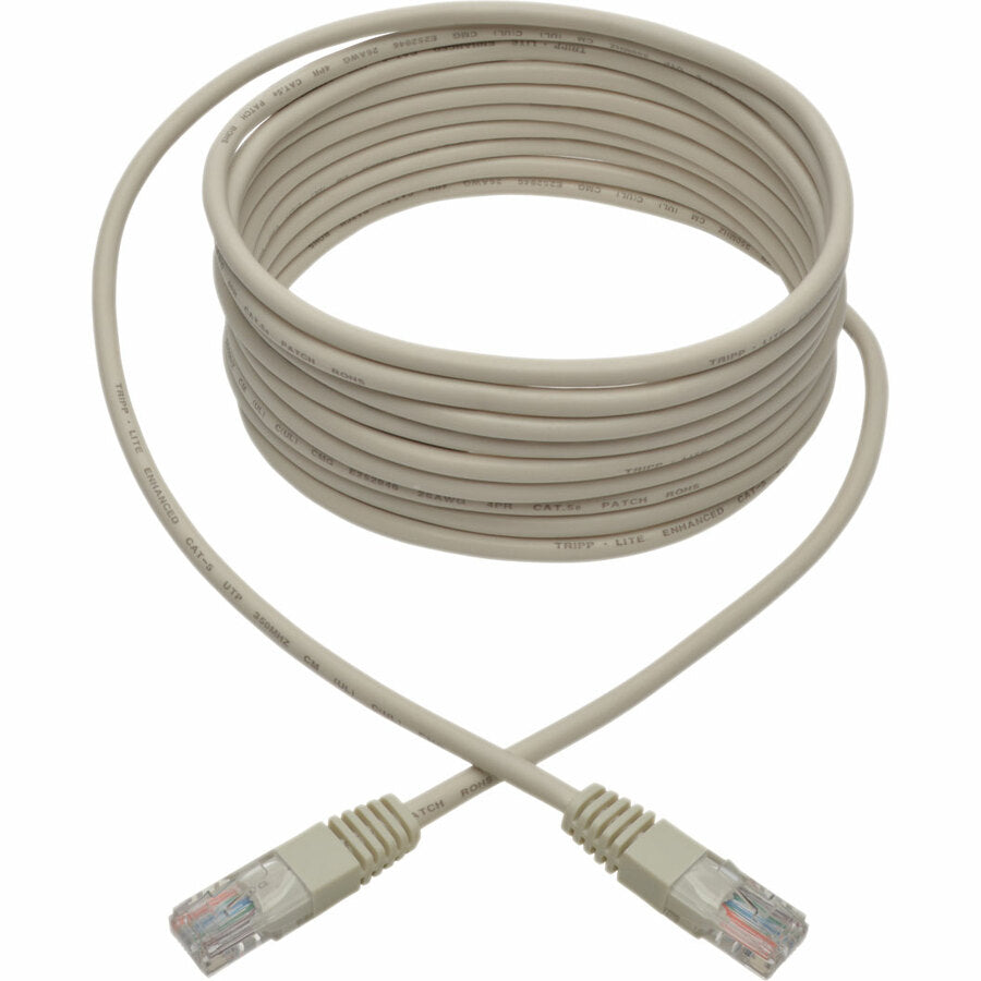 Tripp Lite by Eaton Cat5e 350 MHz Molded UTP Patch Cable (RJ45 M/M), White, 15 ft. N002-015-WH