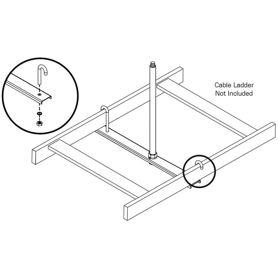 Tripp Lite by Eaton SRLCNTRSPPT12 Support de plafond pour échelle à câbles - Noir SRLCNTRSPPT12