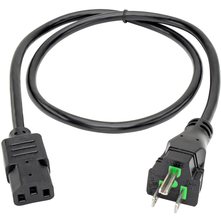 Tripp Lite 3ft Computer Power Cord Hospital Medical Cable 5-15P to C13 10A 18AWG 3' P006-003-HG10