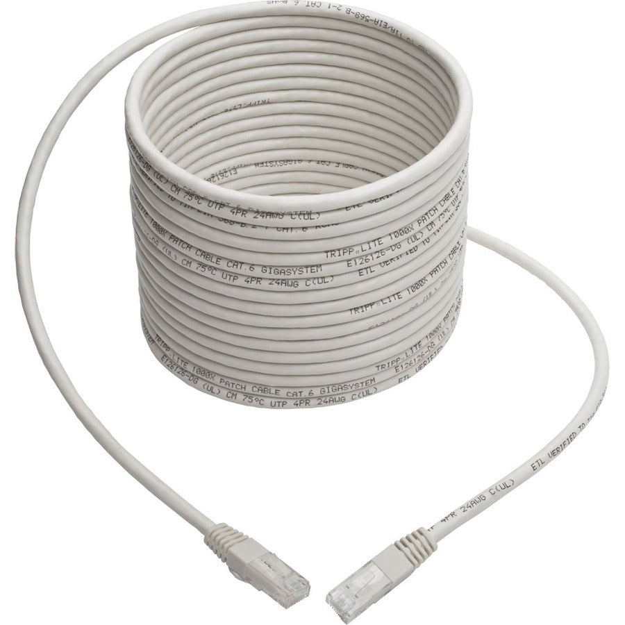 Tripp Lite by Eaton Cat6 Gigabit Molded Patch Cable (RJ45 M/M), White, 25 ft N200-025-WH