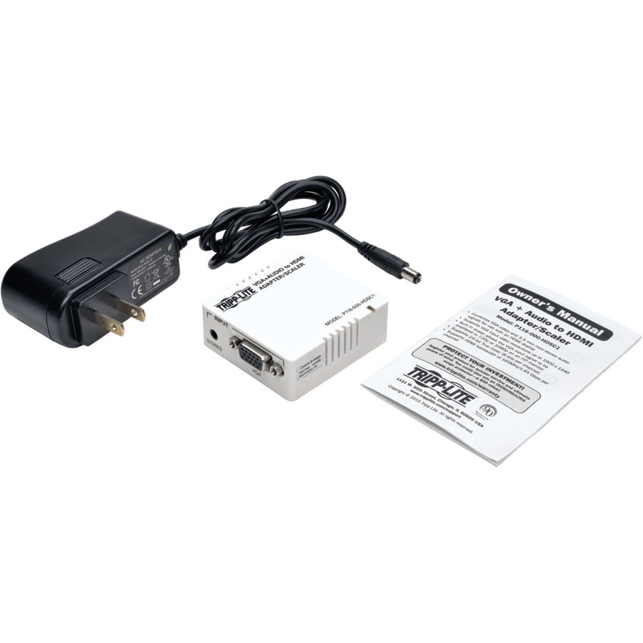 Convertisseur adaptateur Tripp Lite VGA vers HDMI pour audio/vidéo stéréo blanc P116-000-HDSC1