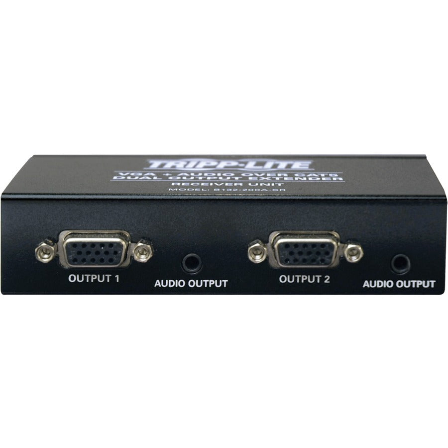Tripp Lite by Eaton Dual VGA with Audio over Cat5 Extender, Receiver, Up to 300-ft. B132-200A-SR