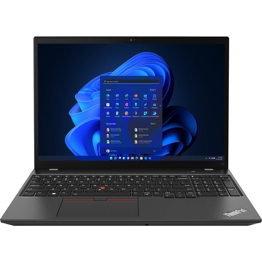 Ordinateur portable Lenovo ThinkPad T16 Gen 1 21BV0097US 16" - WUXGA - 1920 x 1200 - Intel Core i5 12e génération i5-1235U Deca-core (10 Core) - 16 Go de RAM totale - 8 Go de mémoire intégrée - 512 Go SSD - Thunder Black 21BV0097US