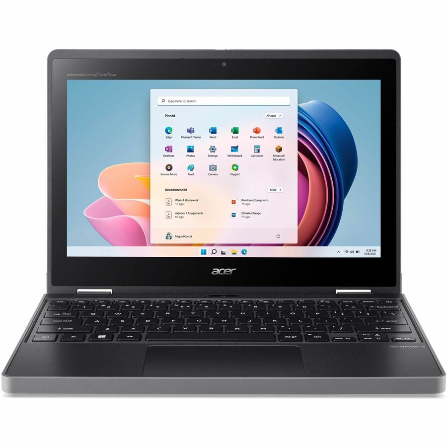 Acer TravelMate Spin B3 B311R-33 TMB311R-33-C872 11.6" Touchscreen Convertible 2 in 1 Notebook - WXGA - 1366 x 768 - Intel N100 Quad-core (4 Core) - 8 GB Total RAM - 128 GB SSD - Black NX.VYNAA.001