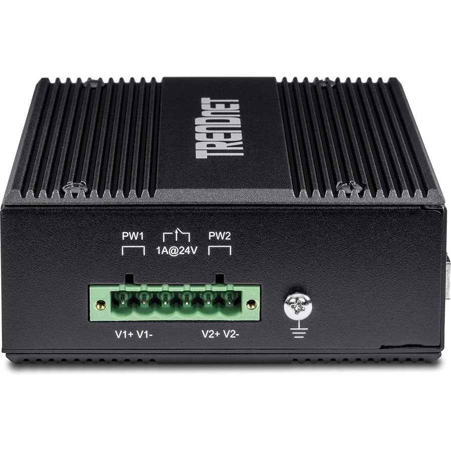 Commutateur sur rail DIN Ultra PoE Gigabit industriel renforcé à 6 ports TRENDnet 10/100/1000 Mbps ; UPoE ; IP30 ; Rail DIN et supports muraux inclus ; Protection à vie ; TI-UPG62 TI-UPG62