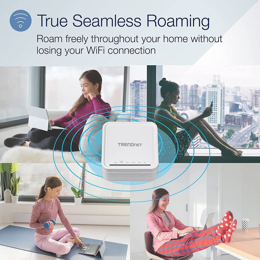 TRENDnet AC1200 WiFi EasyMesh Remote Node, App-Based Setup Utility, Seamless WiFi Roaming, Beamforming,Supports 2.4GHz and 5GHz Devices, TEW-832MDR, White TEW-832MDR