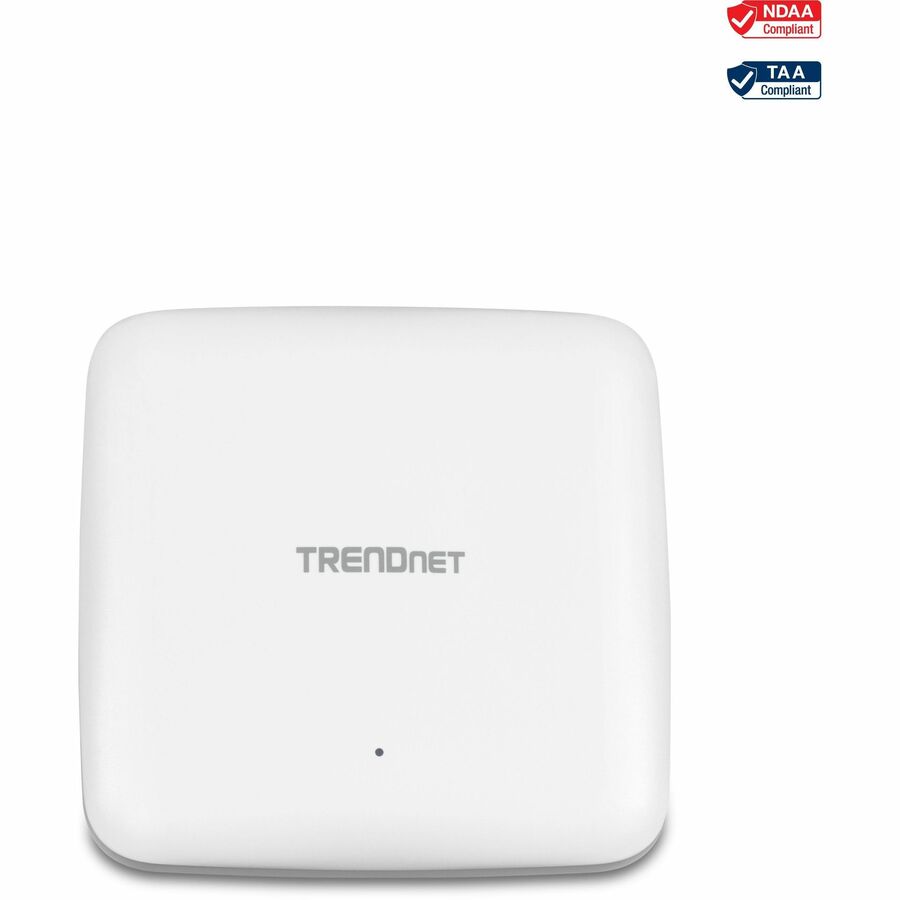 TRENDnet AX1800 Point d'accès WiFi 6 PoE+ double bande, 1201 Mbps WiFi AX + 576 Mbps WiFi N, MU-MIMO, OFDMA, 1024 QAM, WDS, pont client, pont WDS, AP, station WDS, blanc, TEW-921DAP TEW-921DAP