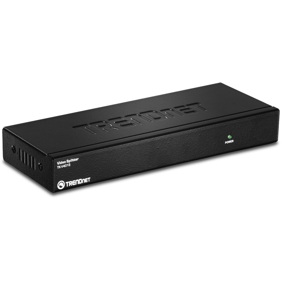 TRENDnet 4-Port Stackable Video Splitter, Cascade up to 3 units, Clone, Repeat, Support VGA, SVGA, Multisync Display, Up to 65 Meters, TK-V401S TK-V401S