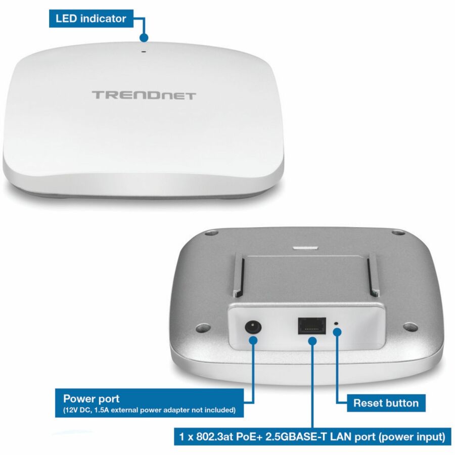 TRENDnet TEW-923DAP Point d'accès sans fil double bande IEEE 802.11 a/b/g/n/ac/ax 2,91 Gbit/s - Intérieur - Conforme TAA TEW-923DAP