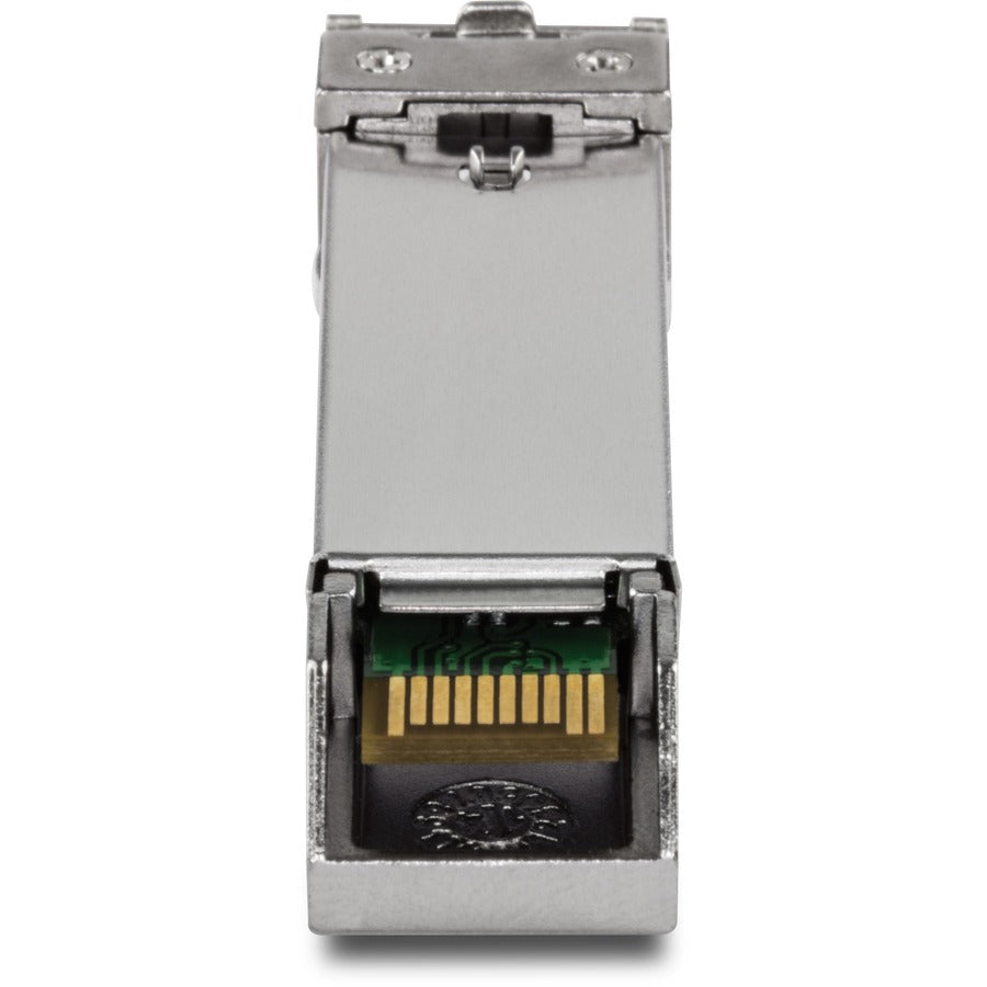 TRENDnet SFP to RJ45 Industrial Single-Mode LC Module; TI-MGBS40; Up to 2 km (1.2 miles); 1000Base-EX Industrial SFP; IEEE 802.3z Gigabit Ethernet; Data Rates of up to 1.25Gbps; Lifetime Protection TI-MGBS40