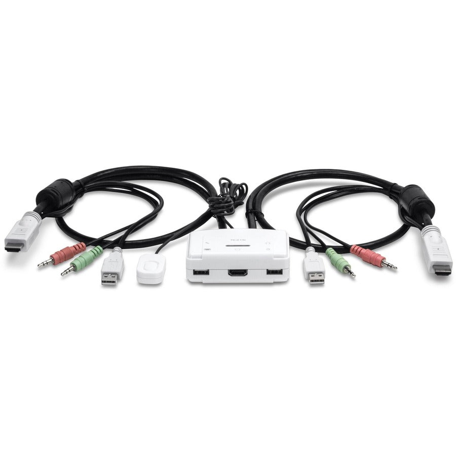 TRENDnet Commutateur KVM HDMI 2 ports, contrôlez 2 ordinateurs avec un seul ensemble de commandes de console, Full HD 1080P, HDMI et audio analogique 3,5 mm, commutateur de moniteur, logiciel de commutation KVM Windows et Mac, blanc, TK-215I TK-215I