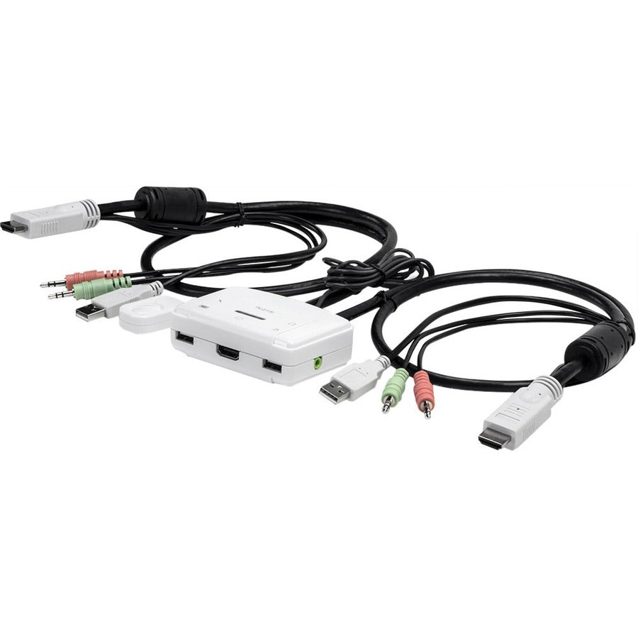 TRENDnet Commutateur KVM HDMI 2 ports, contrôlez 2 ordinateurs avec un seul ensemble de commandes de console, Full HD 1080P, HDMI et audio analogique 3,5 mm, commutateur de moniteur, logiciel de commutation KVM Windows et Mac, blanc, TK-215I TK-215I