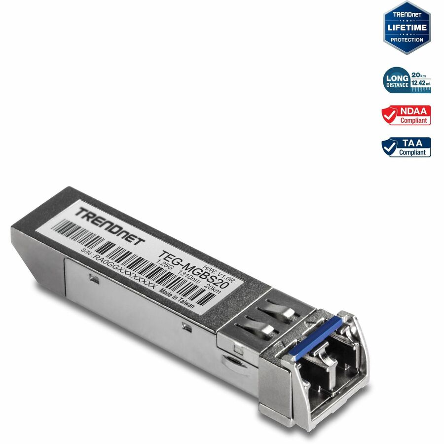 TRENDnet TEG-MGBS20; SFP Single Mode LC Module (20km) TEG-MGBS20