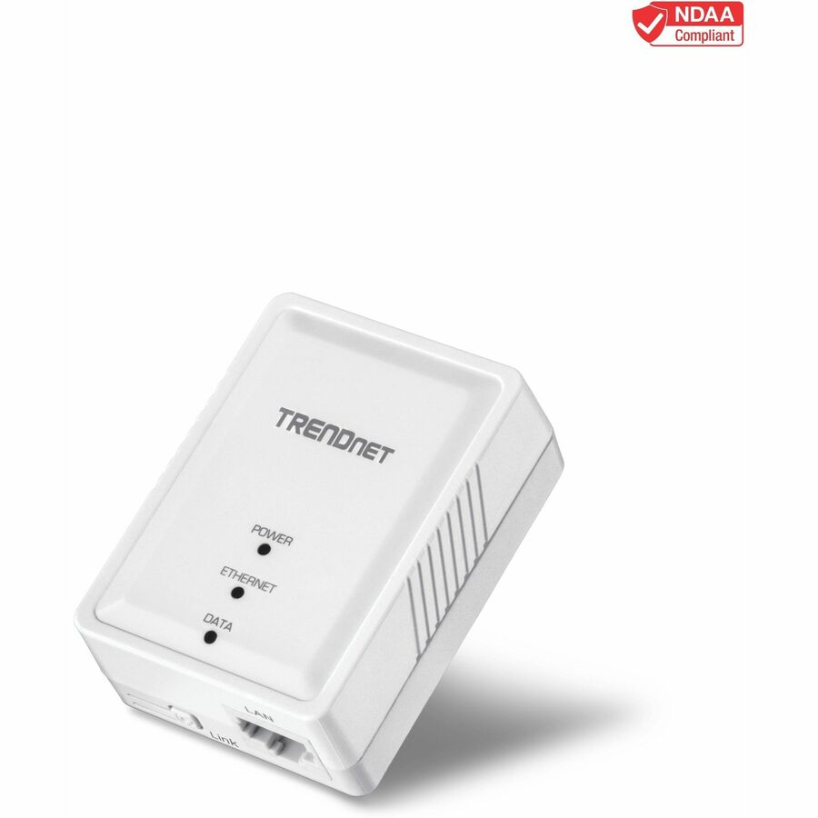 Adaptateur TRENDnet CPL 500 AV Nano ; TPL-406E ; Comprend 1 adaptateur TPL-406E ; Compatibilité croisée avec Powerline 600/500/200 ; Windows 10 ; 8.1 ; 8 ; 7; Vue; XP ; Port Ethernet; Installation Plug &amp; Play du TPL-406E