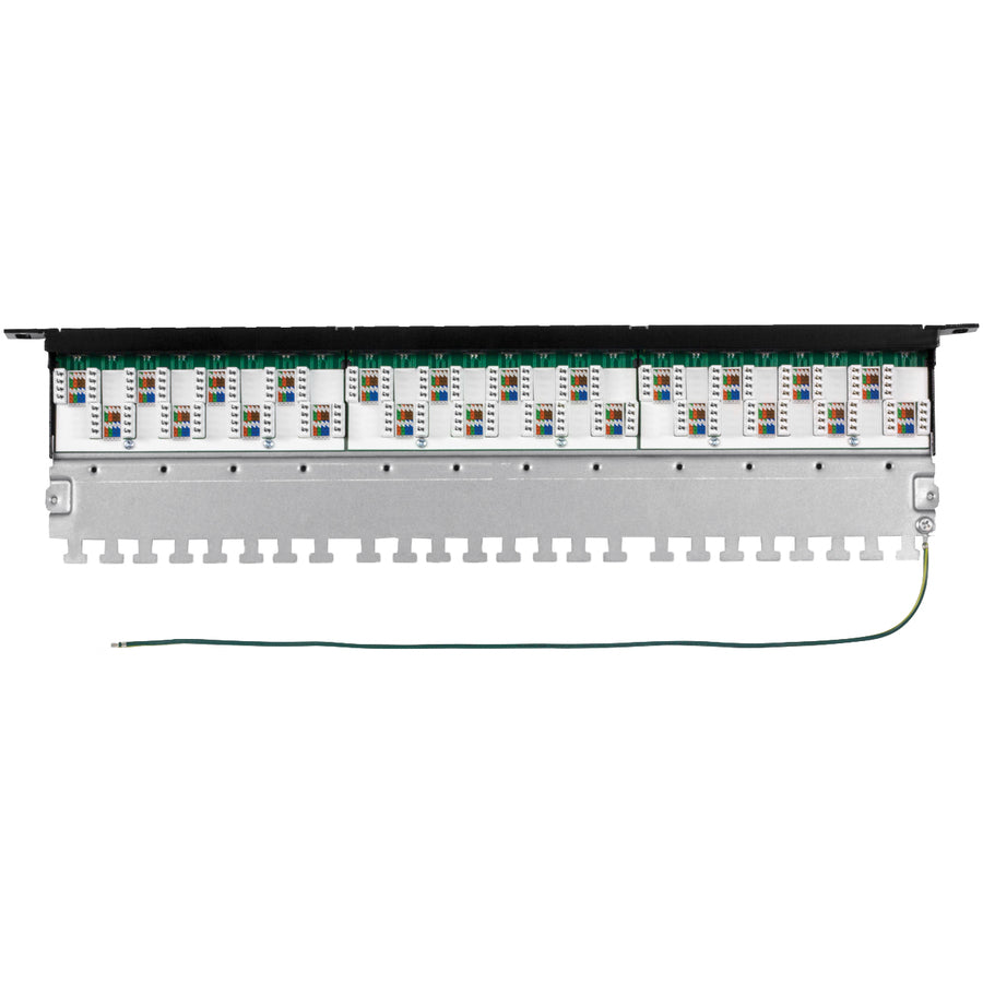 TRENDnet 24-Port CAT6A Shielded Half-U Patch Panel, TC-P24C6AHS, 10G Ready, Half the height of Standard 1U Patch Panels, Metal Rackmount Housing, CAT5e/Cat6/CAT6A Compatible, Cable Management TC-P24C6AHS