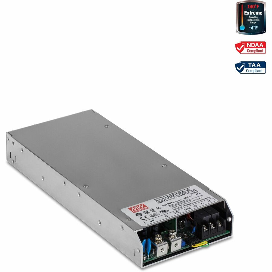 TRENDnet TI-RSP100048, 1000W, 48V DC, 21A AC to DC Industrial Power Supply with PFC Function TI-RSP100048