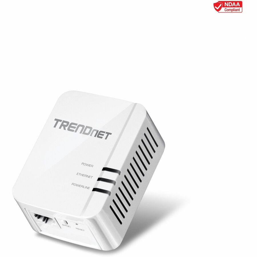 Adaptateur CPL TRENDnet 1300 AV2 ; IEEE 1905.1 et IEEE 1901 ; Port Gigabit ; Portée jusqu'à 300 m (984 pieds) ; TPL-422E TPL-422E