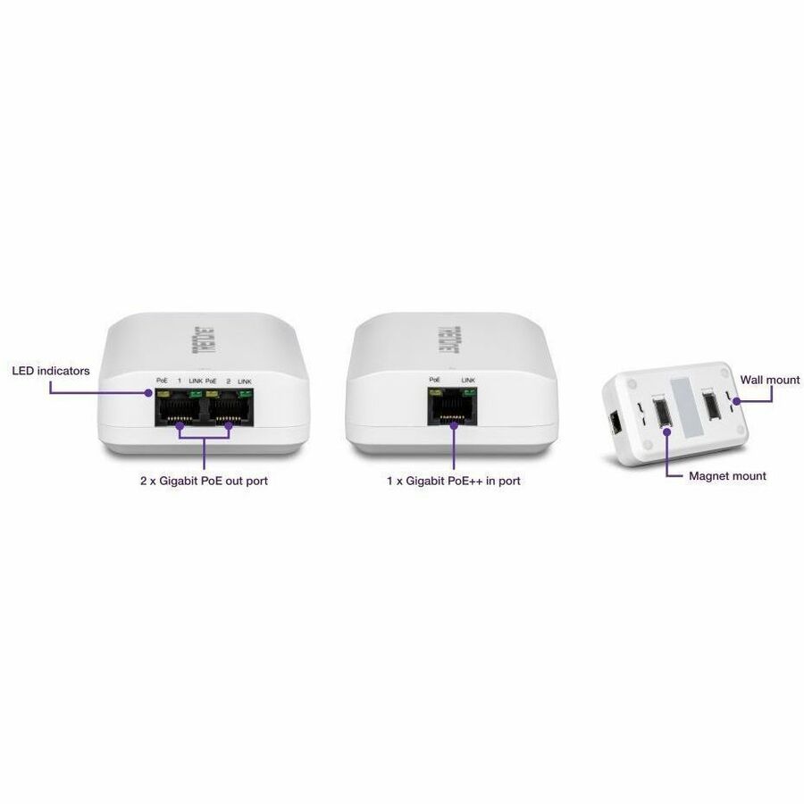 TRENDnet 2-Port Gigabit PoE++ Extender TPE-BE200