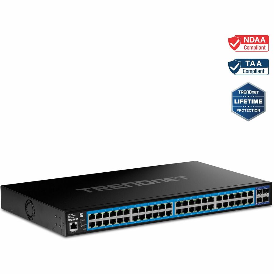 Commutateur intelligent Web Gigabit TRENDnet 52 ports avec ports SFP+ 10G TEG-3524S