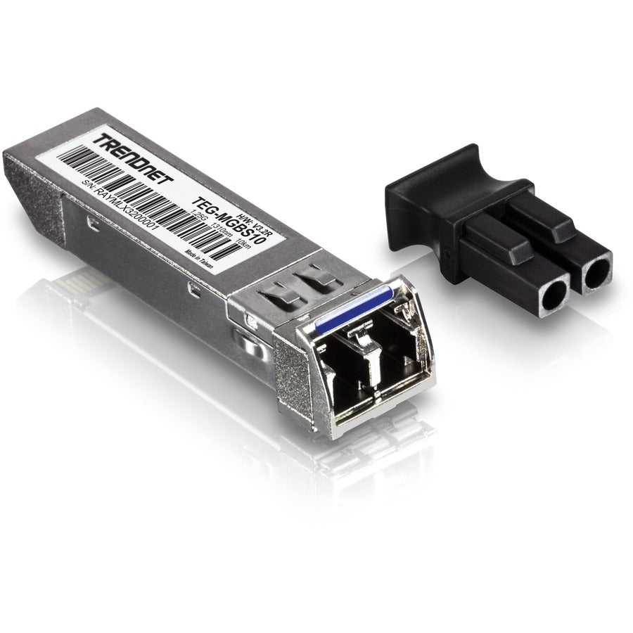 TRENDnet SFP to RJ45 Mini-GBIC Single-Mode LC Module; TEG-MGBS10; For Single Mode Fiber; Distances up to 10km (6.2 Miles); Gigabit SFP Module; IEEE 802.3z Gigabit Ethernet; Lifetime Protection TEG-MGBS10