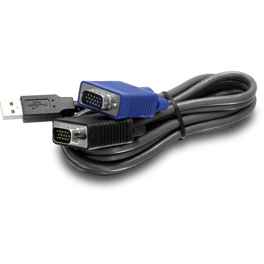 Câble KVM USB VGA TRENDnet, 15 pieds, TK-CU15, se connecte aux commutateurs KVM TRENDnet, câble clavier/souris USB et câble de moniteur TK-CU15