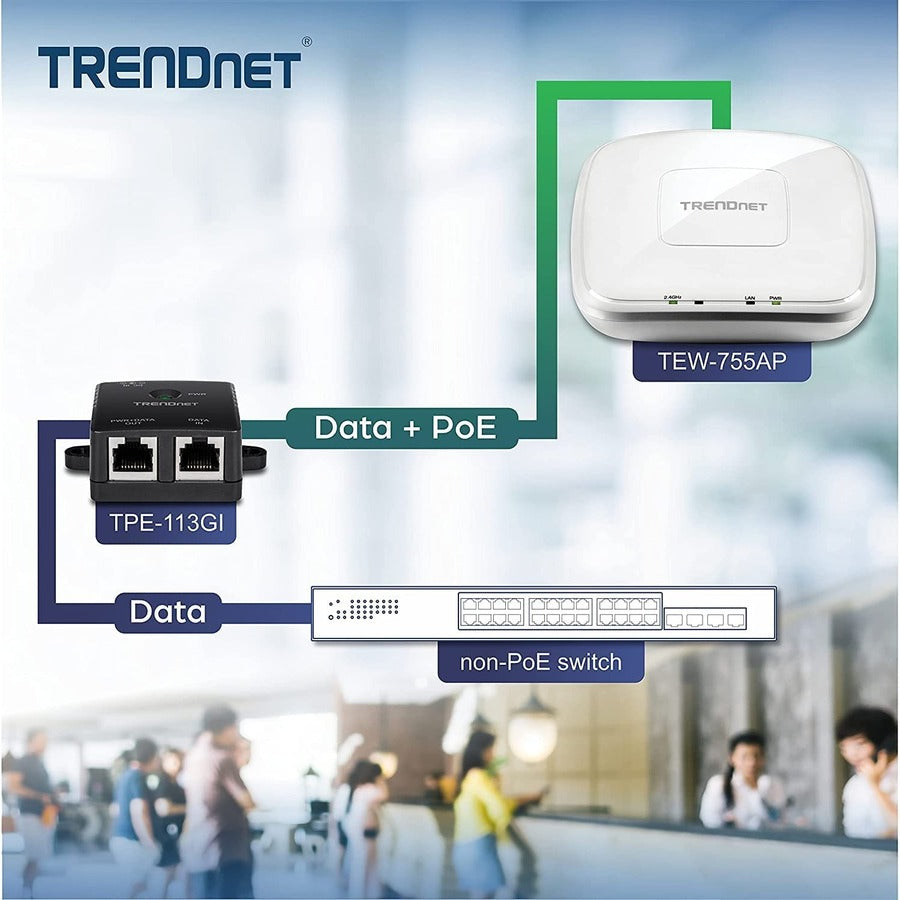 TRENDnet N300 Wireless PoE Access Point with Software Controller; Gigabit; AP; Client; 802.3af; TEW-755AP TEW-755AP