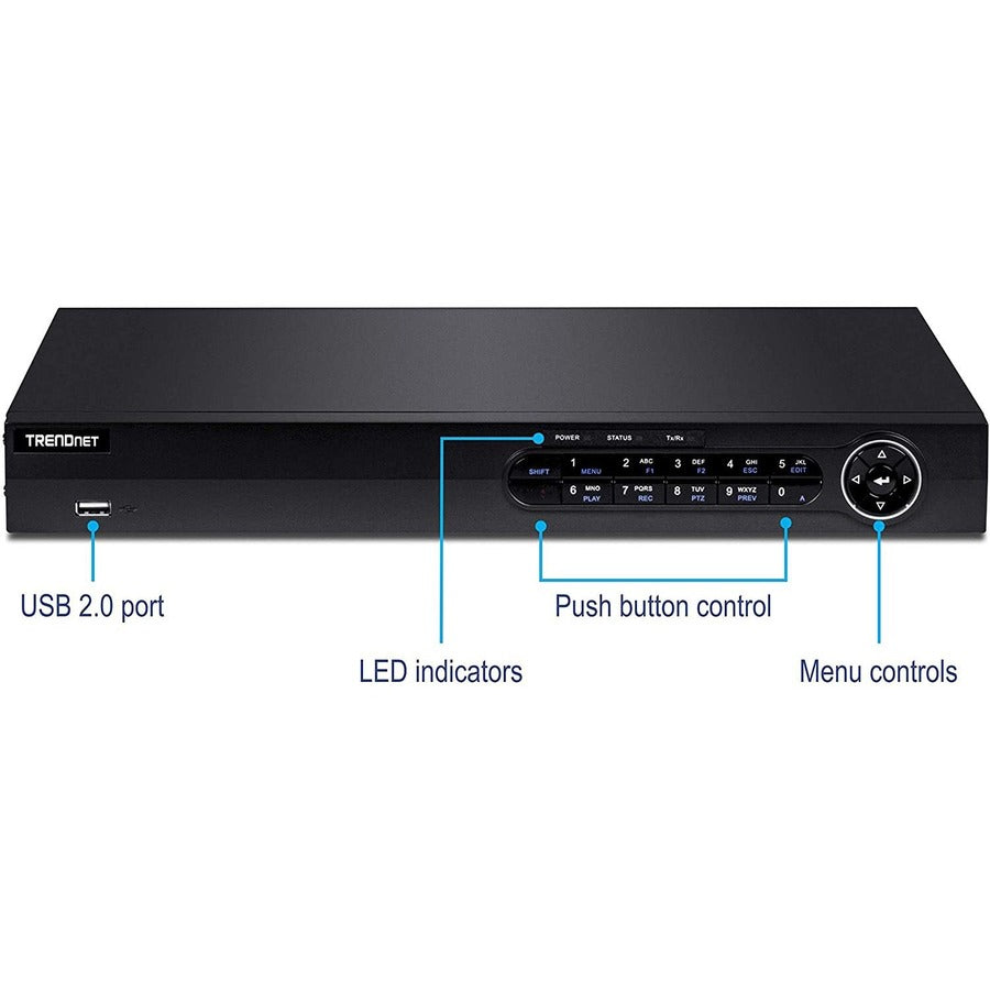 TRENDnet 16-Channel H.264/H.265 PoE+ NVR TV-NVR416