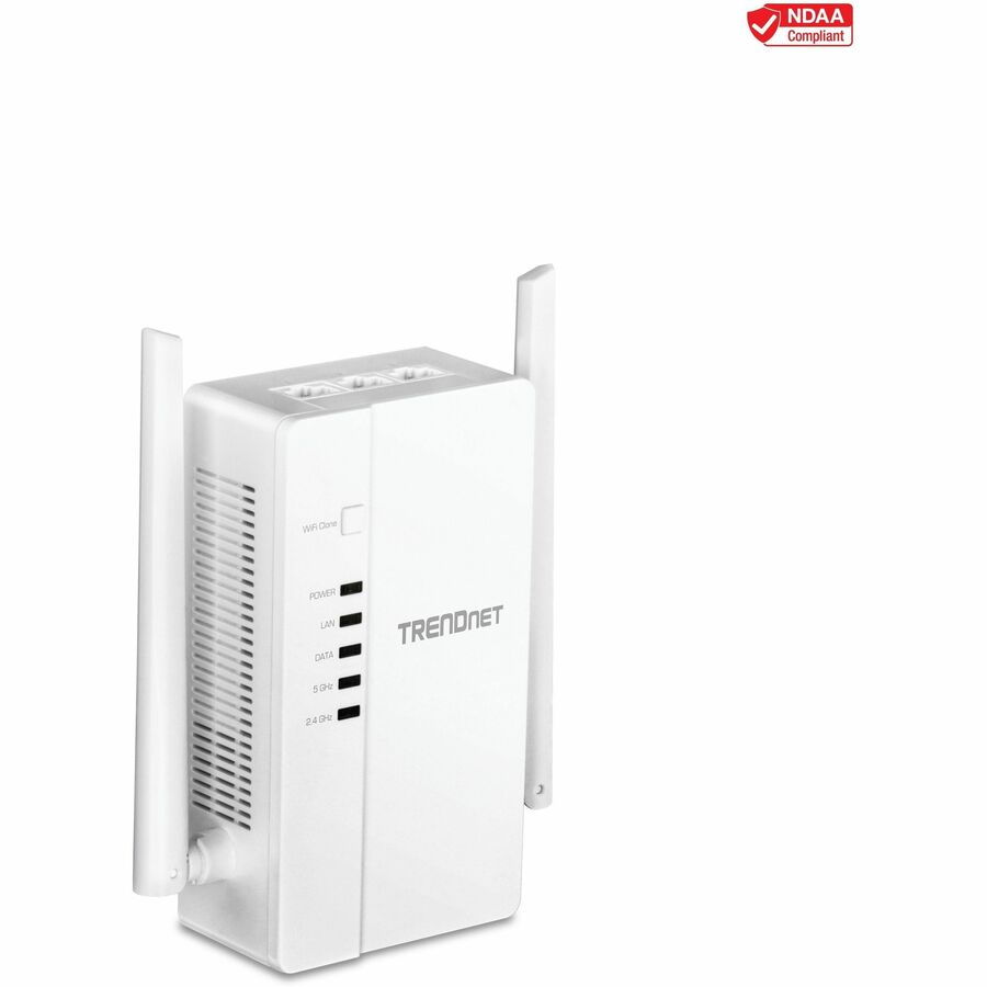 Point d'accès sans fil TRENDnet Wi-Fi Everywhere Powerline 1200 AV2 AC1200, étendez votre couverture sans fil, double bande simultanée intégrée, 3 ports Gigabit, MIMO, formation de faisceaux, blanc, TPL-430AP TPL-430AP